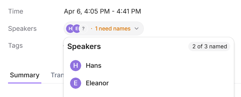 Jamie speaker name assignment